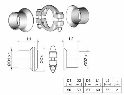 Ernst 463027 Mounting kit for exhaust system 463027