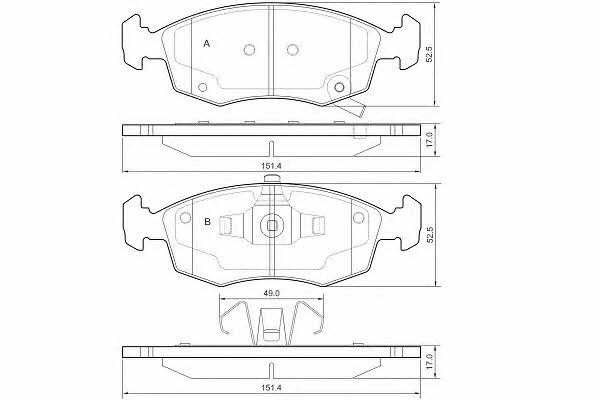 ETF 12-1553 Brake Pad Set, disc brake 121553