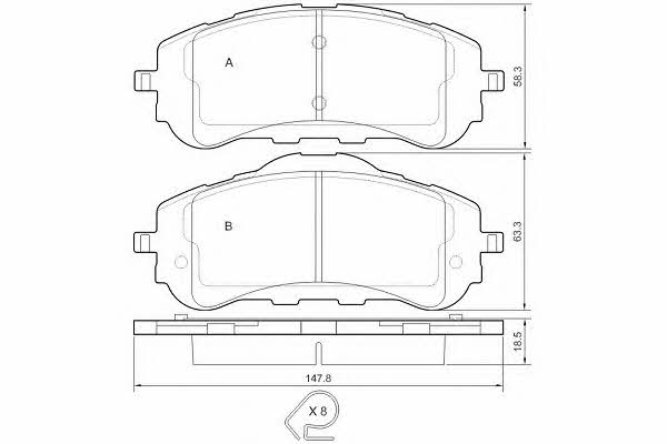 ETF 12-1560 Brake Pad Set, disc brake 121560