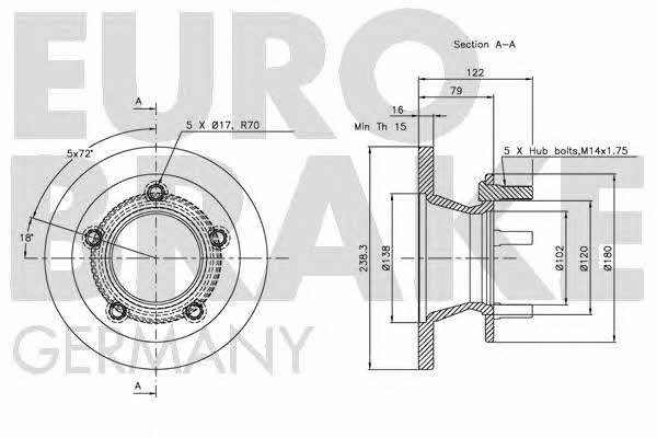 Eurobrake 5815203314 Brake disc 5815203314
