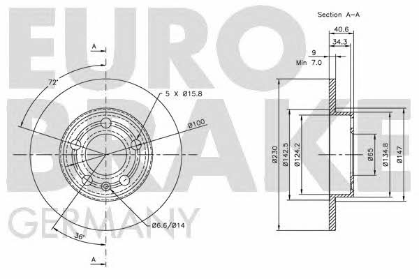 Eurobrake 5815204761 Brake disc 5815204761