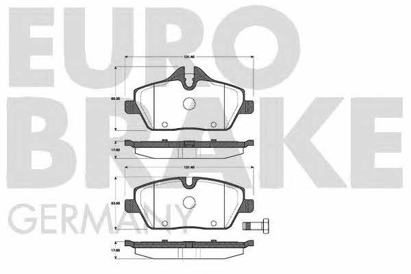Eurobrake 5502221529 Brake Pad Set, disc brake 5502221529