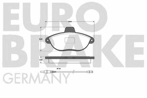 Eurobrake 5502221934 Brake Pad Set, disc brake 5502221934