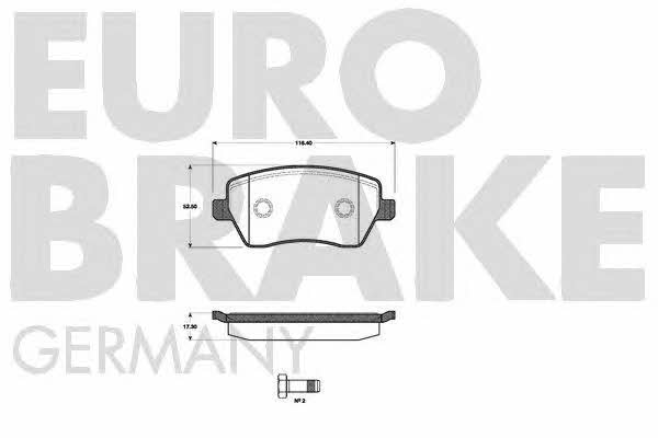 Eurobrake 5502222258 Brake Pad Set, disc brake 5502222258