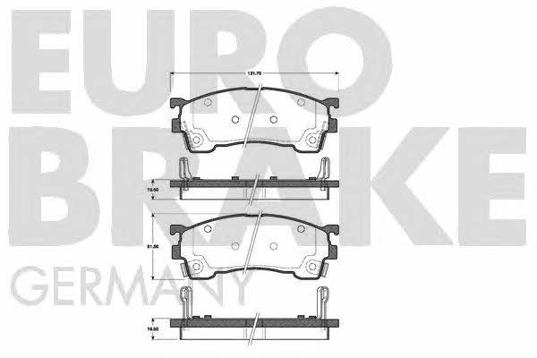 Eurobrake 5502223232 Brake Pad Set, disc brake 5502223232