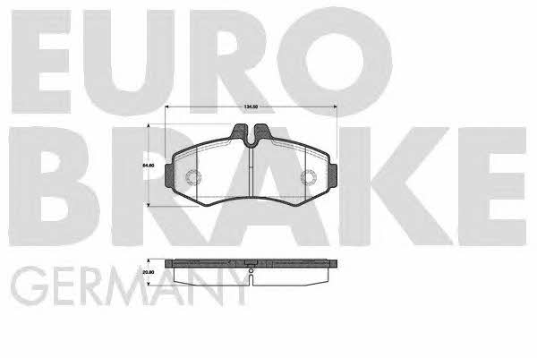 Eurobrake 5502223340 Brake Pad Set, disc brake 5502223340