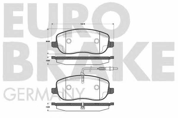 Eurobrake 5502221952 Brake Pad Set, disc brake 5502221952