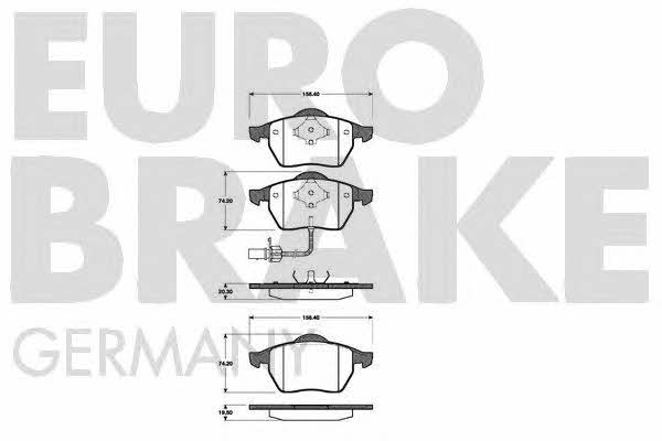 Eurobrake 5502222555 Brake Pad Set, disc brake 5502222555