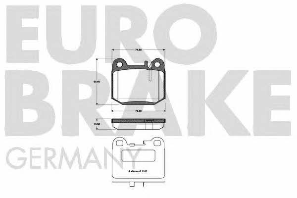 Eurobrake 5502223350 Brake Pad Set, disc brake 5502223350