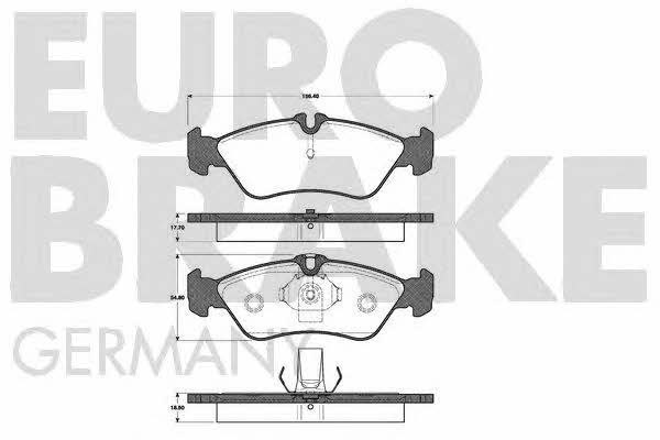 Eurobrake 5502223329 Brake Pad Set, disc brake 5502223329