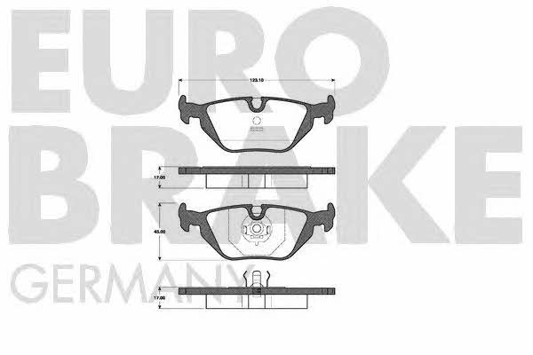 Eurobrake 5502221516 Brake Pad Set, disc brake 5502221516