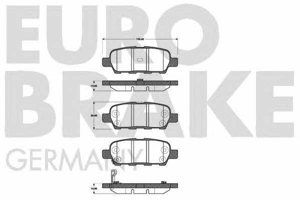 Eurobrake 5502222257 Brake Pad Set, disc brake 5502222257