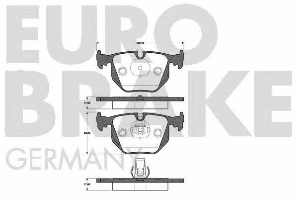 Eurobrake 5502221518 Brake Pad Set, disc brake 5502221518