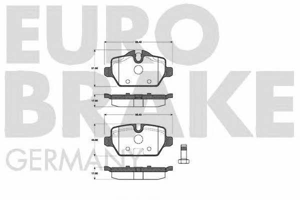 Eurobrake 5502221530 Brake Pad Set, disc brake 5502221530