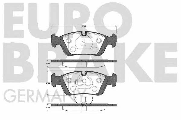 Eurobrake 5502221510 Brake Pad Set, disc brake 5502221510