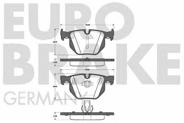 Eurobrake 5502221526 Brake Pad Set, disc brake 5502221526