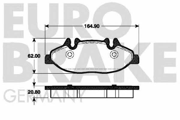 Eurobrake 5502223351 Brake Pad Set, disc brake 5502223351