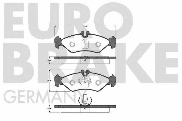 Eurobrake 5502223328 Brake Pad Set, disc brake 5502223328