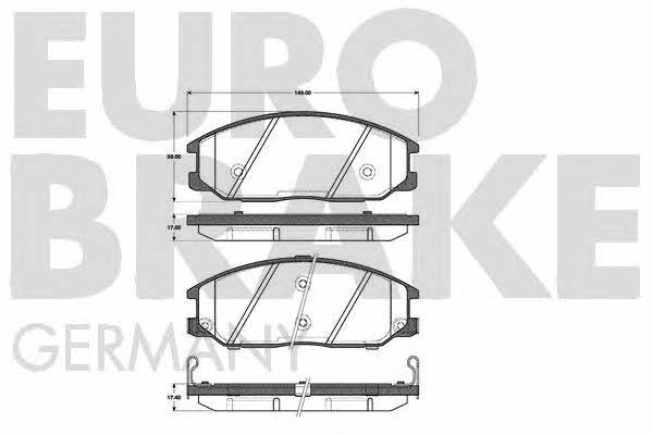 Eurobrake 5502223414 Brake Pad Set, disc brake 5502223414