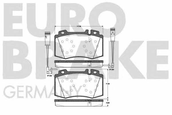 Eurobrake 5502223347 Brake Pad Set, disc brake 5502223347