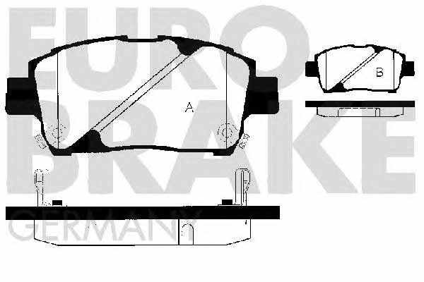 Eurobrake 5502224552 Brake Pad Set, disc brake 5502224552
