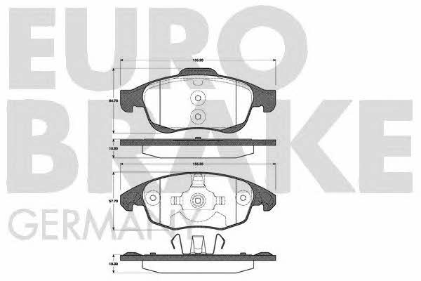 Eurobrake 5502221955 Brake Pad Set, disc brake 5502221955