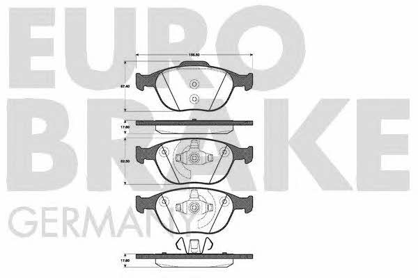 Eurobrake 5502222560 Brake Pad Set, disc brake 5502222560
