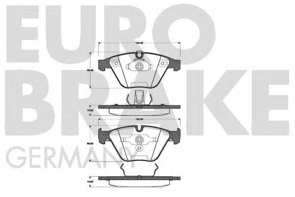 Eurobrake 5502221533 Brake Pad Set, disc brake 5502221533