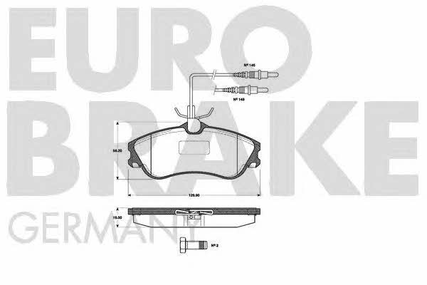 Eurobrake 5502221937 Brake Pad Set, disc brake 5502221937