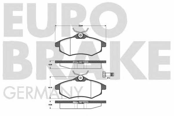 Eurobrake 5502221950 Brake Pad Set, disc brake 5502221950