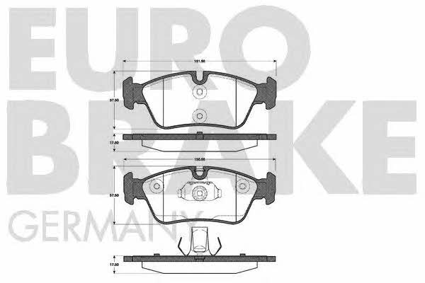 Eurobrake 5502221525 Brake Pad Set, disc brake 5502221525