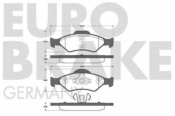 Eurobrake 5502222556 Brake Pad Set, disc brake 5502222556