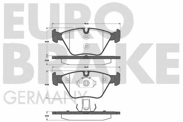 Eurobrake 5502221528 Brake Pad Set, disc brake 5502221528
