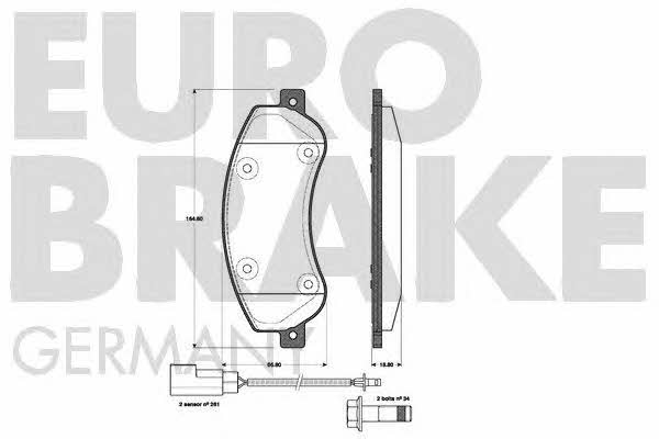 Eurobrake 5502222566 Brake Pad Set, disc brake 5502222566