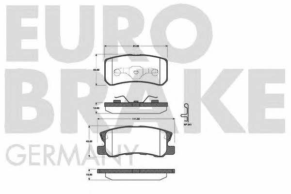 Eurobrake 5502223025 Brake Pad Set, disc brake 5502223025