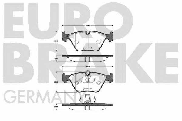 Eurobrake 5502221519 Brake Pad Set, disc brake 5502221519