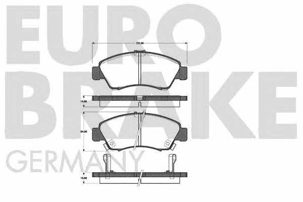 Eurobrake 5502222625 Brake Pad Set, disc brake 5502222625