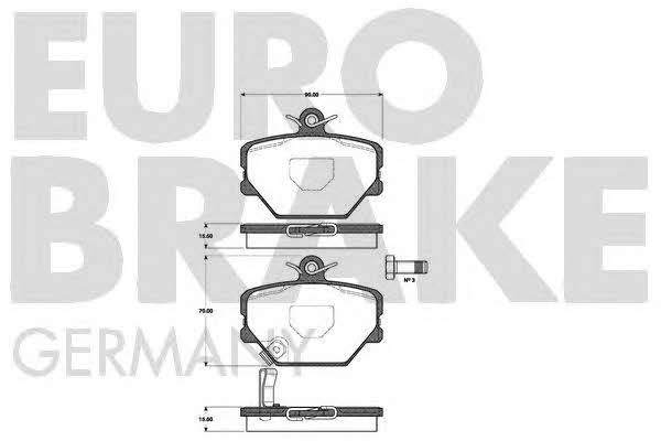 Eurobrake 5502223344 Brake Pad Set, disc brake 5502223344