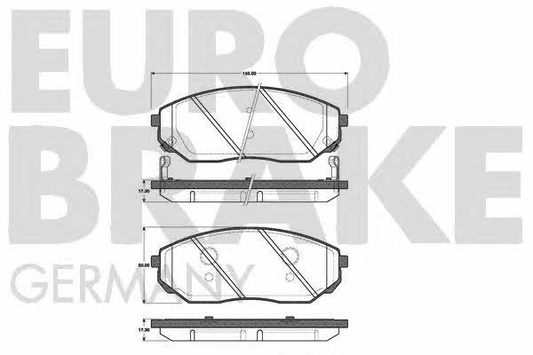 Eurobrake 5502223508 Brake Pad Set, disc brake 5502223508