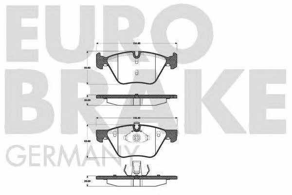 Eurobrake 5502221527 Brake Pad Set, disc brake 5502221527