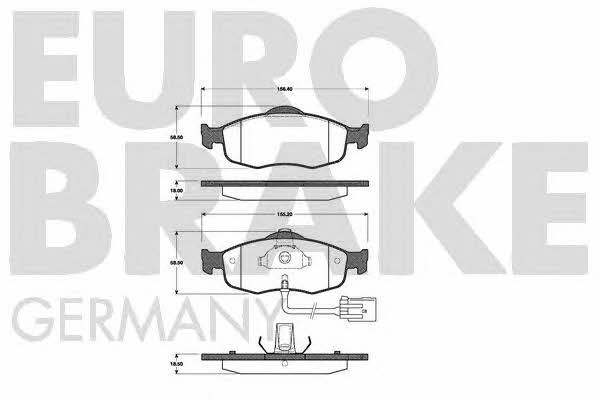 Eurobrake 5502222519 Brake Pad Set, disc brake 5502222519