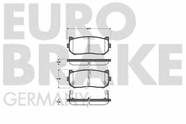 Eurobrake 5502223503 Brake Pad Set, disc brake 5502223503