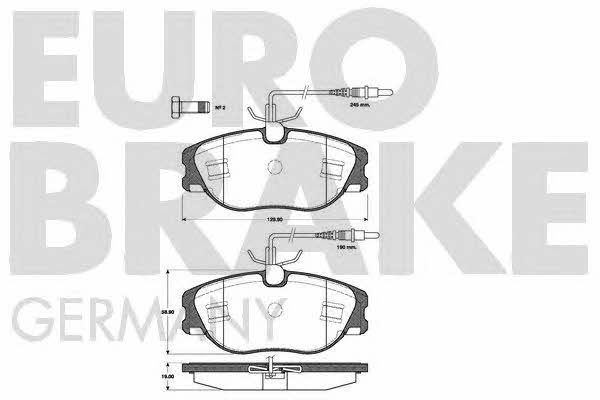 Eurobrake 5502221941 Brake Pad Set, disc brake 5502221941