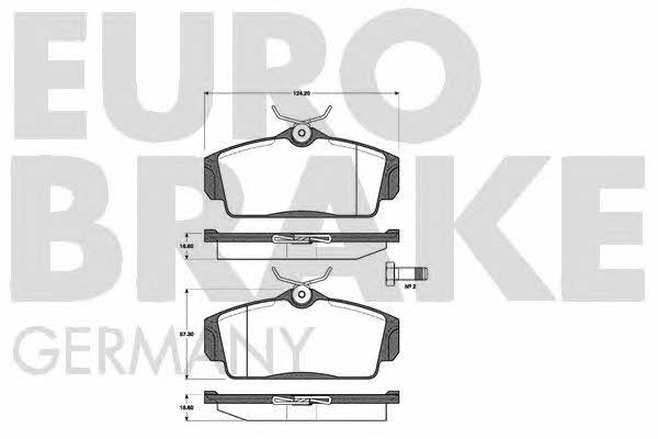 Eurobrake 5502222254 Brake Pad Set, disc brake 5502222254