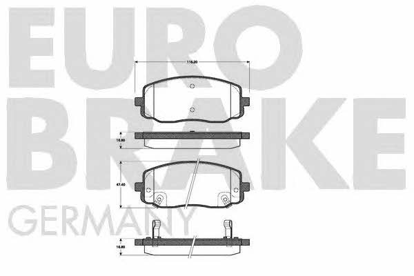 Eurobrake 5502223513 Brake Pad Set, disc brake 5502223513