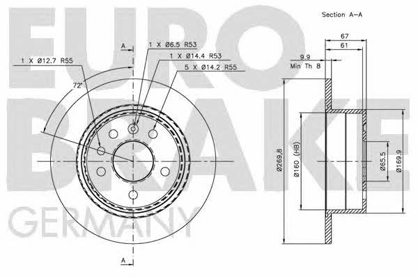 Eurobrake 5815203610 Brake disc 5815203610