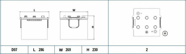 Exide EF1257 Battery Exide 12V 125AH 1100A(EN) R+ EF1257