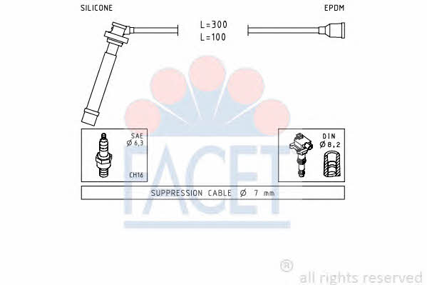 Facet 4.7013 Ignition cable kit 47013