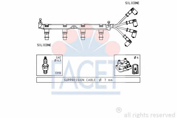 Facet 4.7049 Ignition cable kit 47049