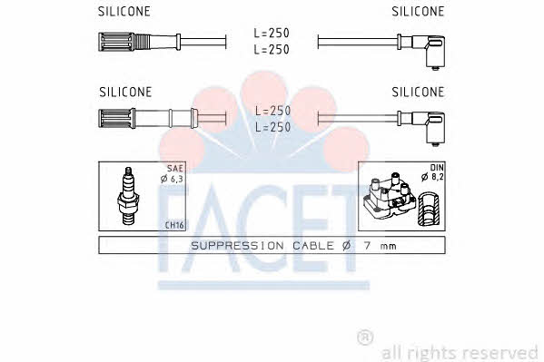 Facet 4.7170 Ignition cable kit 47170
